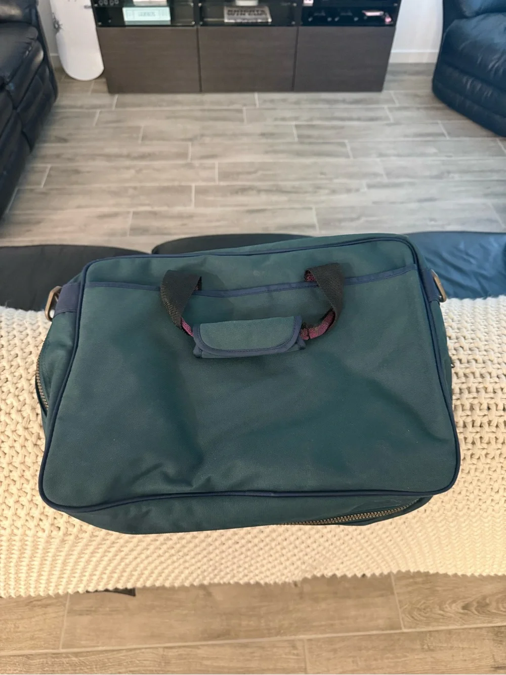 Vintage 90s High Sierra Endeavors Teal Green Canvas Messenger Bag / Briefcase